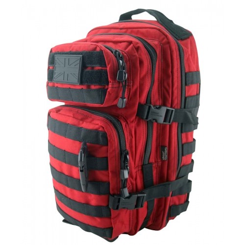 Kombat UK MOLLE Assault Pack (28L) (Red), This MOLLE backpack from Kombat UK features a padded airflow back system, which is a nice way of saying it is comfortable on, and let's you breath during hikes